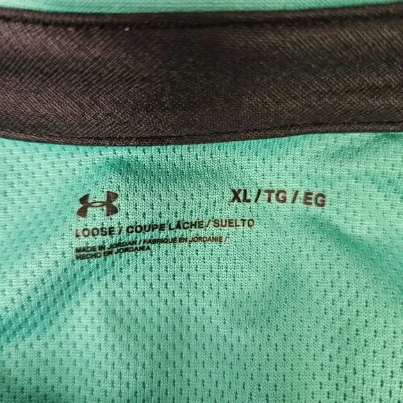 Under Armour Men’s XL Green Performance Polo Shirt Loose Fit HeatGear Golf U760 - Picture 8 of 10